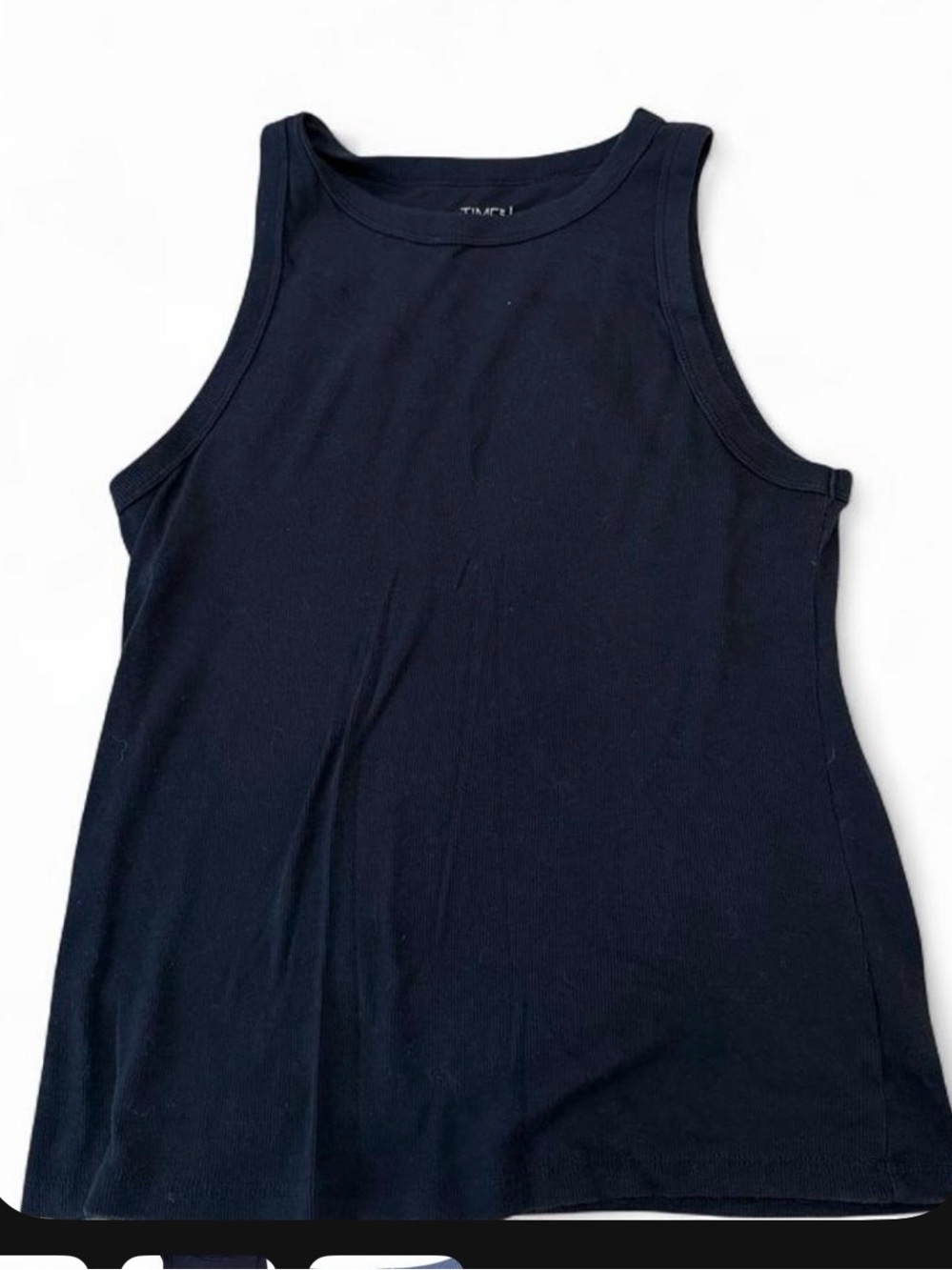 Time and Tru Navy Ribbed Tank Top